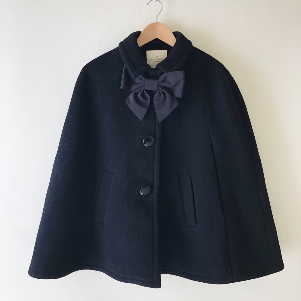 Kate Spade Black Bow Cape/Poncho